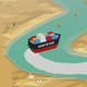 A screenshot from WHATEVER, a game about the cargo ship Ever Given.